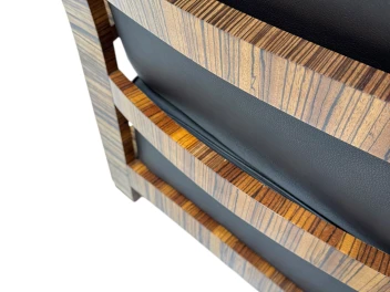 Two Art Deco Lounge Chairs with Leather Cushions France, 1930s